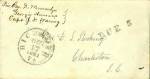 <p>War Between the States envelope addressed to Mrs. D.S. Stocking, Charleston, S.C., with C.D.S., Richmond, Va., Oct. 17, 1861, and hand stamped Due 5. Endorsed at the upper left, Priv. Jno. D. Munne...