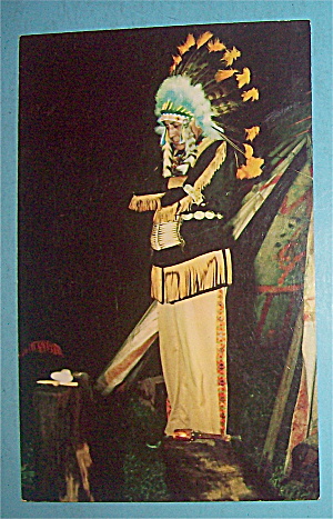 Indian Scout (Standing With Indian Headdress) Postcard