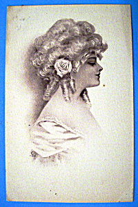 Beautiful Woman Postcard (Side View Of Lovely Woman)