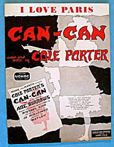 Sheet Music For 1953 I Love Paris By Cole Porter