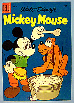 Mickey Mouse Comic Cover #49 1956 Mickey & Pluto