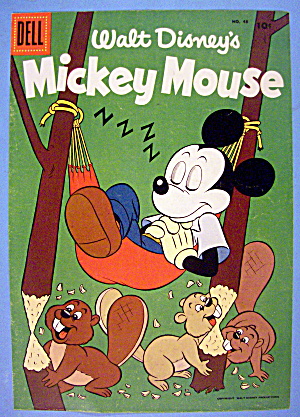 Mickey Mouse Comic Cover#48 1956 Mickey Mouse Sleeping