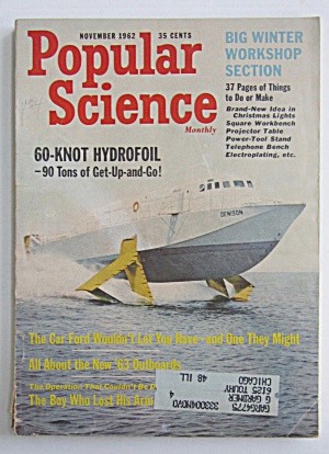 Popular Science Magazine-november 1962-hydrofoil