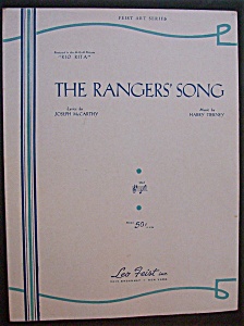 Sheet Music For 1926 The Ranger's Song