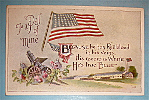 To A Pal Of Mine Postcard With The American Flag