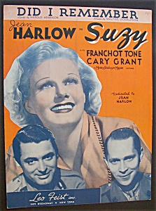 Sheet Music For 1936 Did I Remember