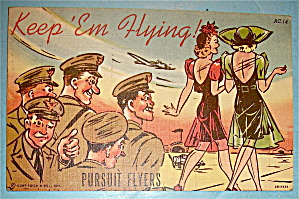 Soldiers Watching A Group Of Women Walk Postcard