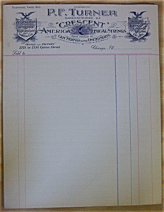 World's Fair - 1893 P. F. Turner Mfg. Invoice
