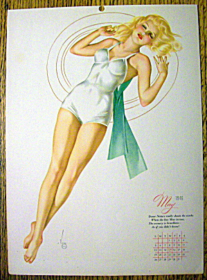 Alberto Vargas Pin Up Girl-may 1946-calendar Esquire