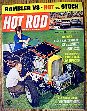 Hot Rod Magazine April 1963 Nascar & Rambler V-8