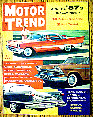 Motor Trend Magazine December 1956 1957 Cars