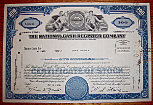 1969 National Cash Register Co 100 Shares Stock