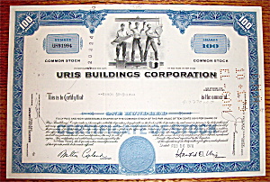 1970 Uris Buildings Corporation 100 Shares Stock