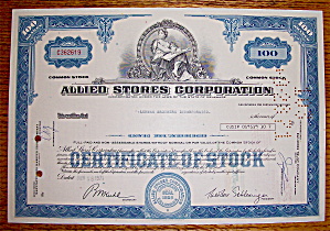 1971 Allied Stores Corporation Stock Certificate