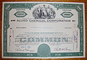 1966 Allied Chemical Corporation Stock Certificate