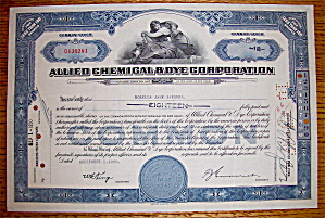 1950 Allied Chemical & Dye Corp Stock Certificate