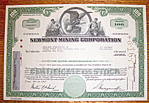 1969 Newmont Mining Corporation Stock Certificate