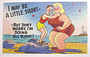 Man And A Big Woman Postcard