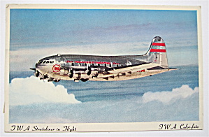 Twa Stratoliner In Flight Postcard (Twa Color Foto)