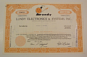 1968 Lundy Electronics & Systems Inc. Stock Certificate
