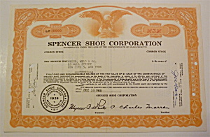 1960 Spencer Shoe Corporation Stock Certificate
