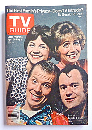 Tv Guide-april 29-may 5, 1978-laverne & Shirley