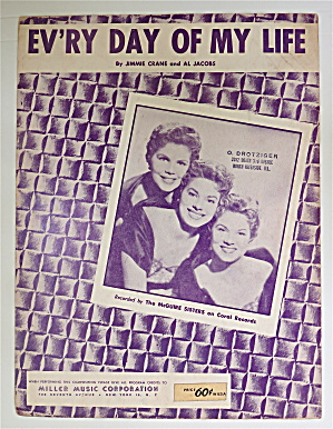 1954 Every Day Of My Life By Jimmie Crane & Al Jacobs