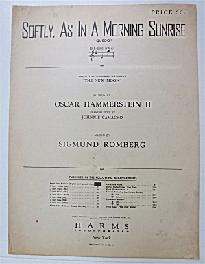 Sheet Music For 1947 Softly, As In A Morning Sunrise