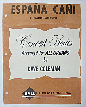 Sheet Music For 1963 Espana Cani