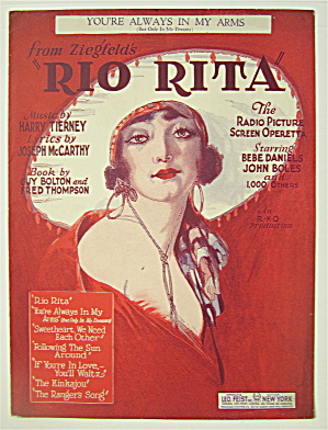 Sheet Music 1929 Rio Rita
