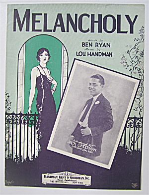 Sheet Music 1929 Melancholy