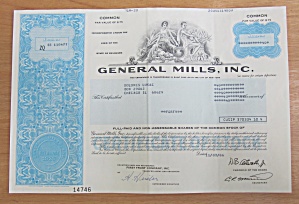 1986 General Mills Incorporated Stock Certificate