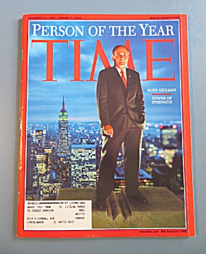 Time Magazine December 31, 2001 Rudy Giuliani