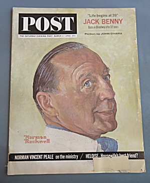 Saturday Evening Post Magazine March 2, 1963 J. Benny
