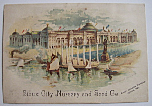 1893 Columbian Exposition Sioux City Trade Card