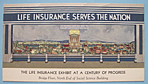 1933 Century Of Progress Life Insurance Postcard
