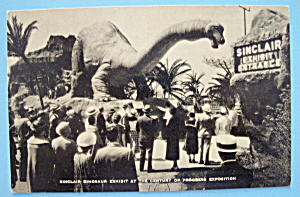 Sinclair Dinosaur Exhibit Postcard-century Of Progress