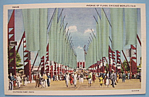 Avenue Of Flags At Chicago World's Fair Postcard (1933)