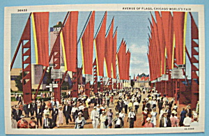 Postcard Of Avenue Of Flags (1933 Century Of Progress)