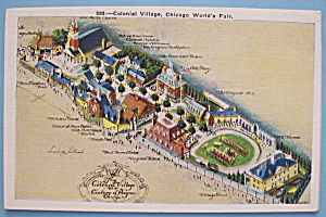 Colonial Village Postcard (1933 Century Of Progress)