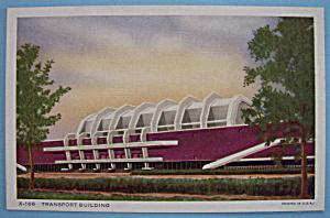 1933 Century Of Progress Transport Building Postcard