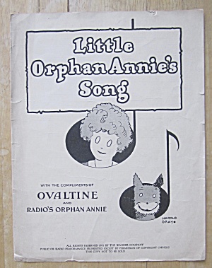 Sheet Music For 1931 Little Orphan Annie's Song