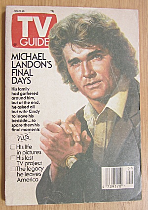 Tv Guide July 20-26, 1991 Michael Landon's Final Days