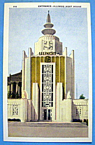 Illinois Host House Postcard (1933 Century Of Progress)