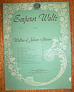 Sheet Music For 1940 Emperor Waltz