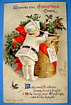 Wishing You Christmas Cheer Postcard with Boy & Basket