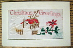 Christmas Greetings Postcard with House (Embossed)