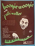 Sheet Music For 1941 Boogie Woogie With Fats Waller