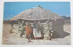 Navajo Indians & Their Hogan Postcard