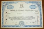 1969 Commercial Alliance Corporation Stock Certificate